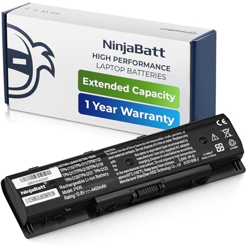 NinjaBatt P106 Battery for HP Envy PI06 710416-001 710417-001 M6-N010DX | Fits M7-J020DX M6-N012DX 17-E020US 17T-J100 HSTNN-LB4N HSTNN-UB4N HSTNN-LB40 TPN-L112 – 6 cells 4400mAh 10.8V - size: HP P106
