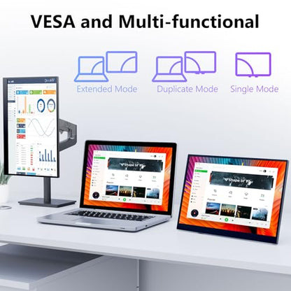 15.3 Inch Touchscreen Portable Monitor, 1920×1200 Full HD IPS 10-Point Touch External Monitor, Ultra Slim USB-C HDMI Plug & Play, Portable Monitor for Laptop PC Mac PS5 Xbox - size: 15.3inch Touch