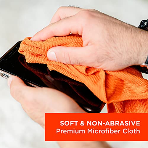 WHOOSH! Screen Cleaner Spray & Microfiber Cloths Bundle | 3.4 & 0.3 fl oz + 2 Microfiber Cloths (6x6) + 3 Microfiber Cloths (14x14)