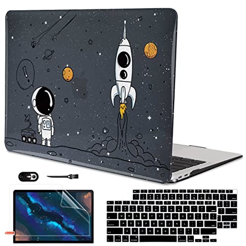 for MacBook Air 13 inch Case 2020 2019 2018 Release M1 A2337 A2179 A1932, Glitter Crystal Pritned Pattern Hard Case Cover for Mac Air 13.3" Retina Display Touch ID, Astronauts & Spacecraft - color: Astronauts & Spacecraft