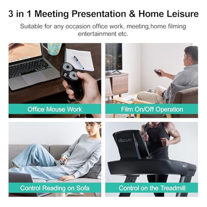 SANWA 3 in 1 Wireless Handheld Mouse + Bluetooth Touchpad Keyboard Set, Presentation Clicker, Remote Air Mouse with Scroll, Portable Finger Mice, Rechargeable Trackpad for Mac, PC, Laptop, Phone, Tabl