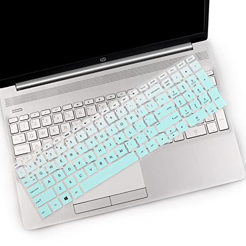 2PCS Keyboard Cover for HP Laptop 15.6 15-dw 15-dy 15-ef 15-da/db 15t-dy200 15t-dw300 15-dy2703dx, 17.3 HP Laptop 17-by 17t-by500 17-by4061nr by1053dx, Envy x360 15m-dr/ds 17-bs/bw,Spectre x360 15-EB - color: MintGreen+Clear