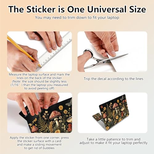 Laptop Skin Sticker Decal 15.6 Inch,12 13 13.3 14 15 15.6 in Laptop Netbook Skins for Notebook,Art Decal Removable Waterproof Scratch Resistant,Universal Vinyl Cover,Mushroom Forest - color: Mushroom Forest