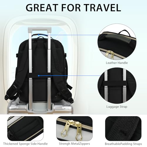 KROSER Laptop Backpack Computer Backpack 17 Inch Men-Beige/Black/Army Green | 40L Large Laptop Water-Repellent Travel Backpack Casual Daypack for Business/College/Women - color: Beige/Black/Army Green