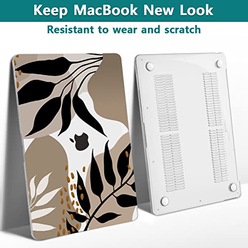 Teryeefi Compatible with 2020 MacBook Air 13 inch Case 2021 2019 Model M1 A2337 A2179 A1932, Clear Hard Shell Case & Keyboard Cover & Screen Protector for Mac Air 13 with Touch ID, Tropical Leaves - color: Tropical Leaves