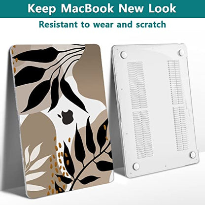 Teryeefi Compatible with 2020 MacBook Air 13 inch Case 2021 2019 Model M1 A2337 A2179 A1932, Clear Hard Shell Case & Keyboard Cover & Screen Protector for Mac Air 13 with Touch ID, Tropical Leaves - color: Tropical Leaves