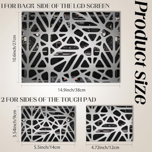SUPERDANT 3 Pcs Circuit Board Laptop Skin Sticker Cover Decal Geometric Motherboard PVC Waterproof Scratch-Resistant Trim-to-Fit for 12-15.6 Inch Notebook Wrap Personalize Gift 38x27cm