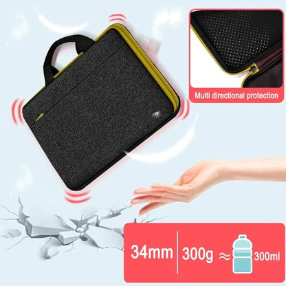 Hseok Laptop Case 13.3-14 Inch Sleeve,TSA Shockproof Computer Handbag,Compatible with MacBook Neo/Pro 14 M5/M4/M3/M2/M1,All Models 13.3" MacBook Air/Pro,XPS 13/14,Most 13-14 Notebooks,Black-Yellow - color: Black-yellow