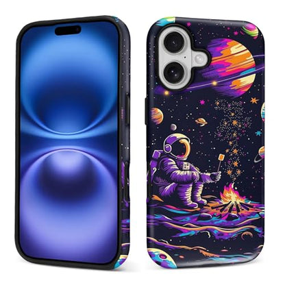 CARLOCA Case for iPhone 17,Astronaut Barbecue Design Hybrid Dual Protection Soft TPU Hard PC Shockproof Anti Scratch Men & Women Stylish Protective Phone Case - color: Astronaut Barbecue, size: iPhone 17