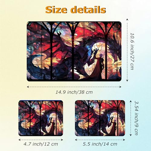 Universal Laptop Skin Sticker with 2 Wrist Pad Decals, 3-Piece Removable Vinyl Laptop Cover, Glass Dragon Waterproof Anti-Scratch, Easy-Trim Fit for 13.3" 14" 15.6" Laptops - color: Glass Dragon