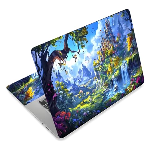 Laptop Skin Sticker Decal for 12 13 13.3 14 15 15.6 in, Universal Vinyl Waterresistant Protector Cover for Notebook PC Netbook, Computer Decor for Women Girls Fantasy Castle - color: Fantasy Castle