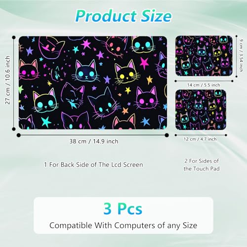 Laptop Skin Sticker Decal 12"-15.6" Universal Laptop/Notebook/Netbook Vinyl - Waterproof Scratch Resistant,Fits HP Dell Lenovo MacBook,2 Free Wrist Pads,Easy Apply & Remove,Glitter Cute Cat - color: Glitter Cute Cat