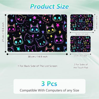 Laptop Skin Sticker Decal 12"-15.6" Universal Laptop/Notebook/Netbook Vinyl - Waterproof Scratch Resistant,Fits HP Dell Lenovo MacBook,2 Free Wrist Pads,Easy Apply & Remove,Glitter Cute Cat - color: Glitter Cute Cat