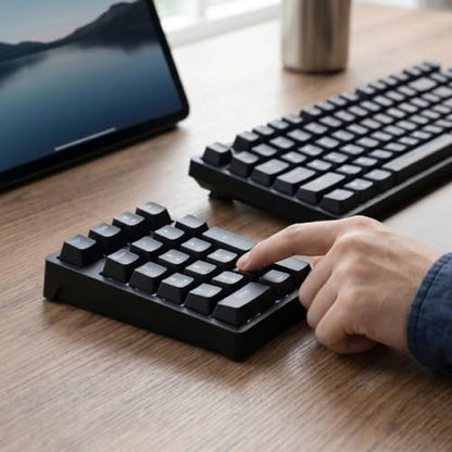 Mechanical Numeric Keypad Wireless Bluetooth 2.4G USB C Wired, 21 Key RGB Backlit Hot Swappable Number Pad with Quiet Rechargeable Battery, for Laptop PC Cashier Accounting Invoice