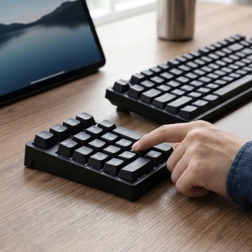 PUSOKEI Wireless Number Pads, Bluetooth Mechanical Numeric Keypad with RGB Light, Mini Portable Financial Accounting Rechargeable Numeric Pad for Laptop, PC