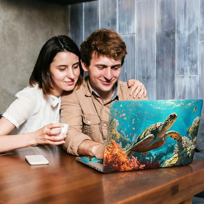 Universal Laptop Skin Sticker Decal, Compatible with MacBook HP Dell Lenovo 12"-15.6", Reusable Vinyl Notebook Cover 3PCS Set, High-Recognition Film-Sea Turtle - color: Sea Turtle