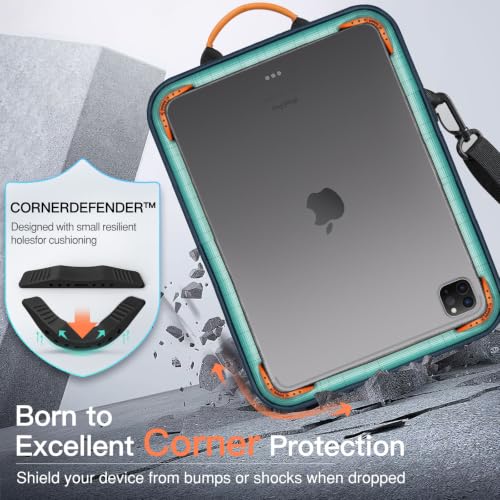 MoKo 9-11 Inch Tablet Sleeve Bag Handle Carrying Case with Shoulder Strap | Fits iPad Pro/Air/A16 11-inch, iPad 10th 10.9, iPad 9/8/7th 10.2, iPadAir 5/4th 10.9 and Tab S8/S9 11-inch, Indigo - color: Indigo, size: 9-11 inch