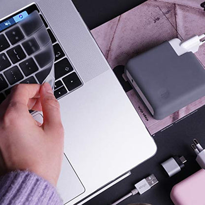 elago Ultra Thin Keyboard Skin for MacBook Pro 13" & 15" with Touch Bar and Touch ID [A1706/A1707/A1989/A1990/A2159] (Transparent) - color: 13" & 15"