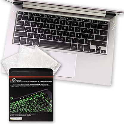 Fully Covered Flat Style Universal 0.025mm Wipeable Superb Tactile Feeling Waterproof Anti-Dust Keyboard Cap Cover for Laptop 17 Inch Hospital/Dentist Use [3 Pack] - size: Large – 17.3 to 18 inch laptops (diagonal)