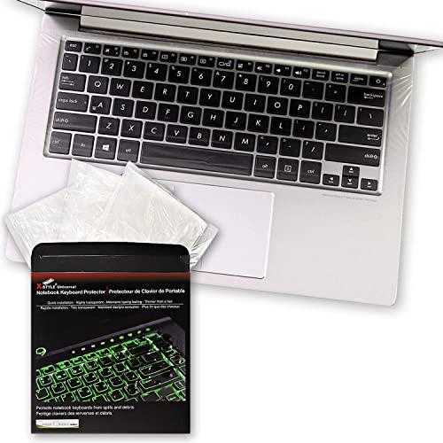Fully Covered Flat Style Universal 0.025mm Wipeable Superb Tactile Feeling Waterproof Anti-Dust Keyboard Cap Cover for Laptop 17 Inch Hospital/Dentist Use [3 Pack] - size: Large – 17.3 to 18 inch laptops (diagonal)