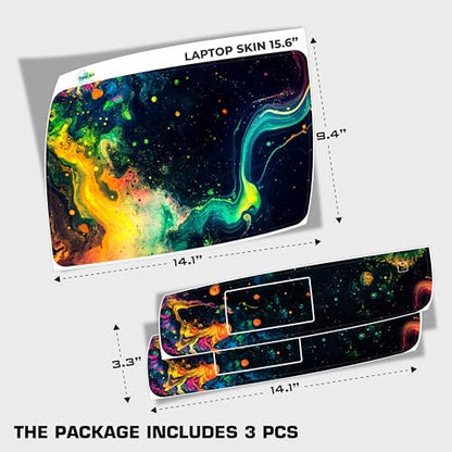 Laptop Skin Decal HP 15.6" - Hippie, Laptop Cover Sticker, No Cutting Required, No Bubble, Waterproof, Scratch Resistant - Including Wide Screen and Wrist Pad - size: 15.6 inch