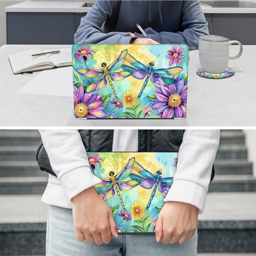 Laptop Skin Sticker Decal 12"-15.6" Universal Laptop/Notebook/Netbook Vinyl - Waterproof Scratch Resistant,Fits HP Dell Lenovo MacBook,2 Free Wrist Pads,Easy Apply & Remove,Dragonfly Couple - color: Dragonfly Couple