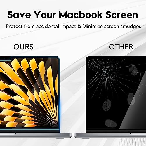 Tempered Glass Screen Protector Compatible with MacBook Air 15.3" M2 2023,9H Hardness Scratch Resistant Macbook Air 15 Inch Screen Film Guard, Bubble Free Ultra-Thin HD Transparency Anti-Fingerprint - color: MacBook Air 15.3 inch, size: 1pc
