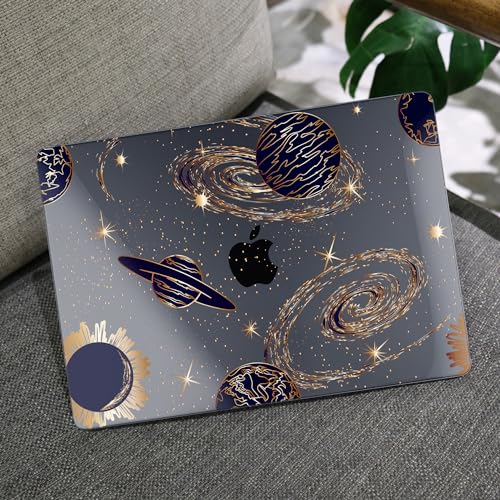 MEEgoodo Case for M5/M4/M3/M2 MacBook Air 15 inch Case 2026 2025 2024 2023, Laptop Shell Fit Model (A3448/A3241/A3114/A2941) for MacBook Air 15.3-inch, Planets & Galaxies - color: Planets & Galaxies