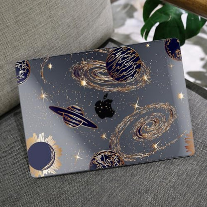 MEEgoodo Case for M5/M4/M3/M2 MacBook Air 15 inch Case 2026 2025 2024 2023, Laptop Shell Fit Model (A3448/A3241/A3114/A2941) for MacBook Air 15.3-inch, Planets & Galaxies - color: Planets & Galaxies