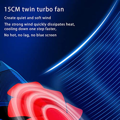 Gaming Laptop Cooler Turbo Fan 7 Heights Notebook Cooling Base 2 USB Port Fits 11-18 Inches Turbo Fan