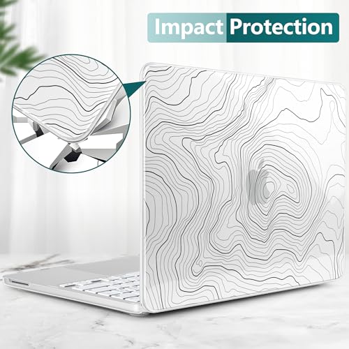 for MacBook Neo 13 Inch Case 2026 (Model A3404, A18 Pro chip), Stylish Pattern Protective Hard Shell with Screen Protector, Keyboard Cover & USB-C Adapter - Clear Maps - color: Clear Maps