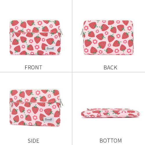 Canvaslife Pattern 13 inch Canvas Laptop Sleeve with Pocket 13 inch 13.3 inch Laptop 13 case13 Sleeve (Strawberry) - color: Strawberry, size: 13 inch/13.3 inch