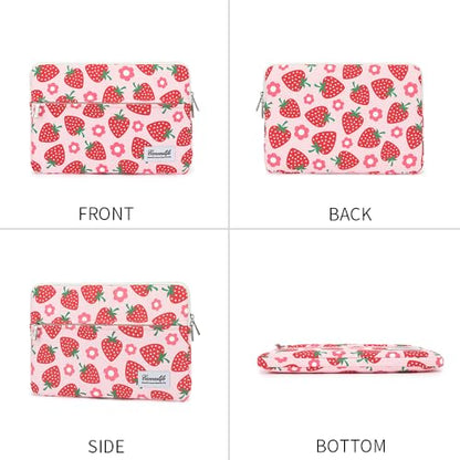Canvaslife Pattern 13 inch Canvas Laptop Sleeve with Pocket 13 inch 13.3 inch Laptop 13 case13 Sleeve (Strawberry) - color: Strawberry, size: 13 inch/13.3 inch