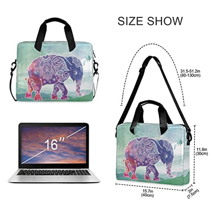 Elephant Art Watercolor Painting Laptop Case, 15.6 inch | Laptop Bag, Waterproof Laptop Sleeve, Protective Briefcase, For Women Men - color: Elephant Art Watercolor Painting