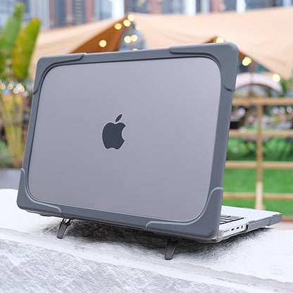 MEEgoodo Case for MacBook Air 15 inch 2026 2025 2024 2023, Case Fit Model (A3448/A3241/A3114/A2941) with M5/M4/M3/M2 Chip, Laptop Hard Shell with Heavy Duty Rugged Shockproof, Grey - color: Grey