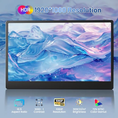 Teamgee 14.2" Laptop Screen Extender, FHD 1080P IPS Portable Monitor for Laptop, Triple Screen Monitor Extender Compatible with 13"-17" Laptops, HDMI/USB-A/C Plug-Play for Windows, Mac, Android - size: Screen 14.3