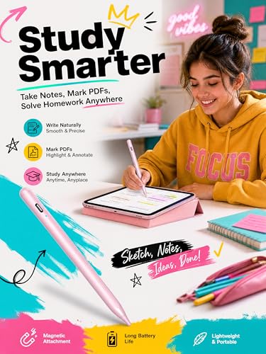 DRYMOKINI Stylus Pen, Active Stylus Pen Touch Screens Compatible for Android and i-OS Tablet/Phones, Rechargeable Universal Stylus Pencil Compatible for A-pple/i-Pad/Phone Tablet, Pink - color: Pink