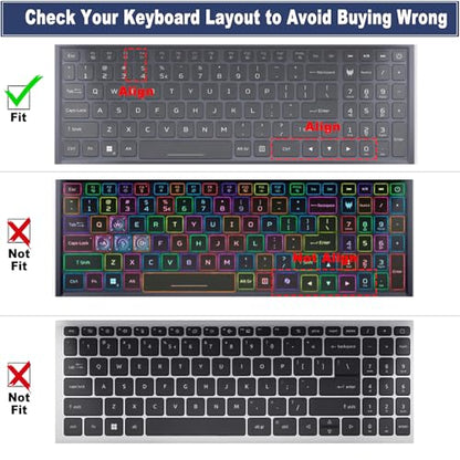 Keyboard Cover for Acer Nitro 5, Nitro 16, Nitro 17, Predator Helios 300 PH315-55/54/53/52 PH317-53/54, Nitro 5 AN515-58/57/56/54/55/45/43/44 AN517-54/53/51/52(Not Fit Nitro V15 V16, PH16-72 PH18-72) - color: TPU