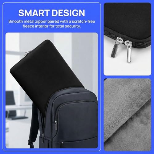 Laptop Sleeve Case 13 Inch - Foam Padded Zipper Bag for Carrying Computer Protection Bag, Slim Portable Design for 13" Ultrabook(Black) - color: Black