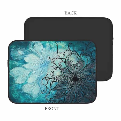 Laptop Sleeve Bag 15.4 15.6 Inch,Teal Tie Dye Mandala Geometric Protective Polyester Computer Cases Laptop Cover Briefcase Bag Tablet Travel Cover - color: LPS-010