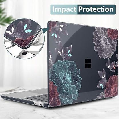 Batianda Case for Microsoft Surface Laptop 13 inch 2025 2026, Leaves | Fits Model 2095, Artistic Patterns Ultra-Slim Lightweight Scratch-Resistant Hard Shell with Professional Protection - color: Leaves