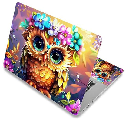 Laptop Skin Sticker Decal Cover,Owl with Big Eyes | DIGTIALL Universal Laptop Skin Sticker, Waterproof Removable Notebook Decal Protector Cover for 12 13 14 15 Inch Laptops - color: Owl With Big Eyes