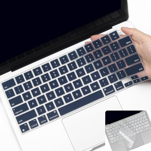 2 Pack Keyboard Cover for 2026 MacBook Neo 13" (Touch ID) & MacBook Pro 14"/16" M5-M1 Pro/Max, M5-M2 & MacBook Air 13"/15" M5-M1, Keyboard Protective Skin US Layout-PeonyBlue - color: PeonyBlue+TPU