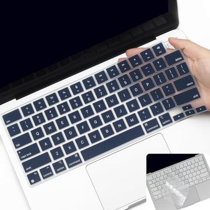 2 Pack Keyboard Cover for 2026 MacBook Neo 13" (Touch ID) & MacBook Pro 14"/16" M5-M1 Pro/Max, M5-M2 & MacBook Air 13"/15" M5-M1, Keyboard Protective Skin US Layout-PeonyBlue - color: PeonyBlue+TPU