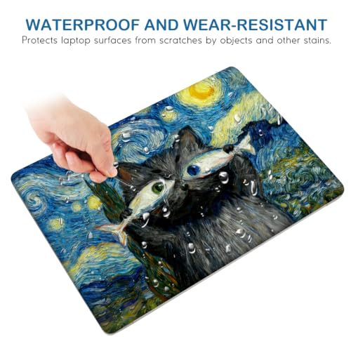 DINKY Laptop Skin Sticker Decal 15.6" 15.4" 12" 13" 13.3" 14" 15 inch Laptop Universal Vinyl Skin Stickers Cover Art Decal Notebook PC Personalized Protector, Blue Starry Sky Cat Fish - color: Blue Starry Sky Cat Fish
