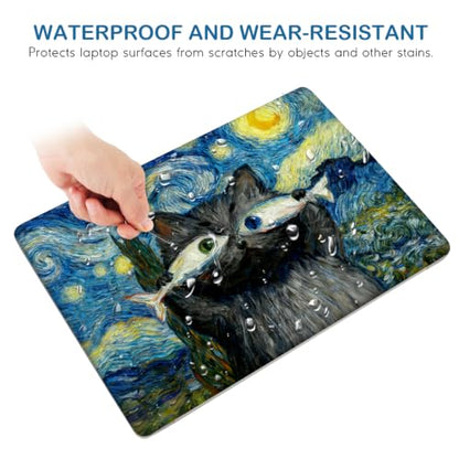 DINKY Laptop Skin Sticker Decal 15.6" 15.4" 12" 13" 13.3" 14" 15 inch Laptop Universal Vinyl Skin Stickers Cover Art Decal Notebook PC Personalized Protector, Blue Starry Sky Cat Fish - color: Blue Starry Sky Cat Fish