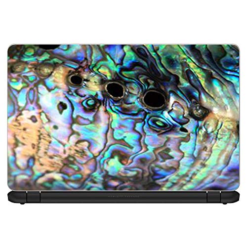 Custom Fit Made to Order Laptop Notebook Skin Vinyl Sticker Cover Decal Fits 13.3" 14" 15.6" 16" HP Lenovo Apple Mac Dell Compaq Acer | Abalone Swirl Shell Design Blue - color: Style 4