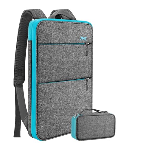 Travel Laptop Backpack with Small Case for 15-16 inch Notebooks, Slim & Expandable Computer Bag for College Business Commute for Men and Women,Light Gray-Blue - color: Light Gray-blue