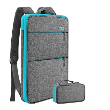Travel Laptop Backpack with Small Case for 15-16 inch Notebooks, Slim & Expandable Computer Bag for College Business Commute for Men and Women,Light Gray-Blue - color: Light Gray-blue