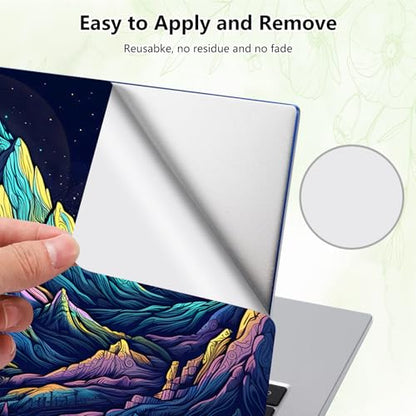 Laptop Skin Sticker Decal, Universal Reusable Vinyl Laptop Cover for 12" 13" 13.3" 14" 15" 15.4" 15.6" Notebook PC, Reusable Waterproof Scratch-Resistant with 2 Wrist Pads,Art Mountains Desert - color: Art Mountains Desert